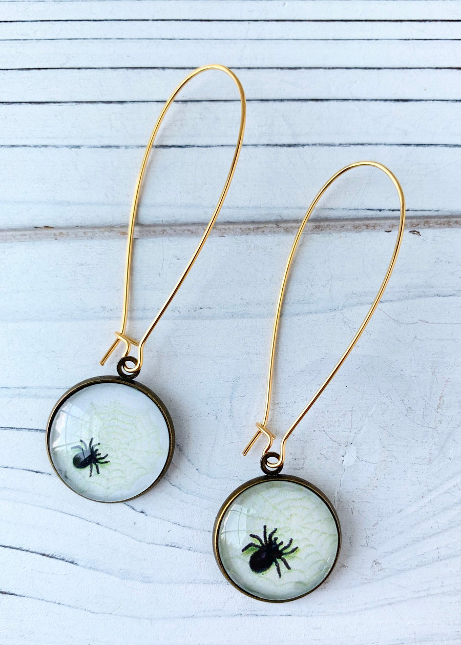 Lenora Dame Arachnida Halloween Spider Earrings