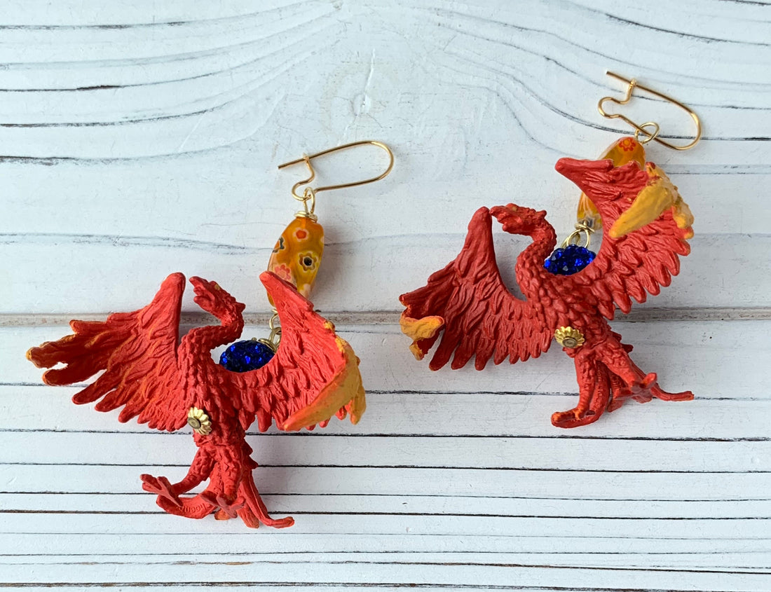 Lenora Dame Phoenix-Ville Statement Earrings, Phoenix Earrings