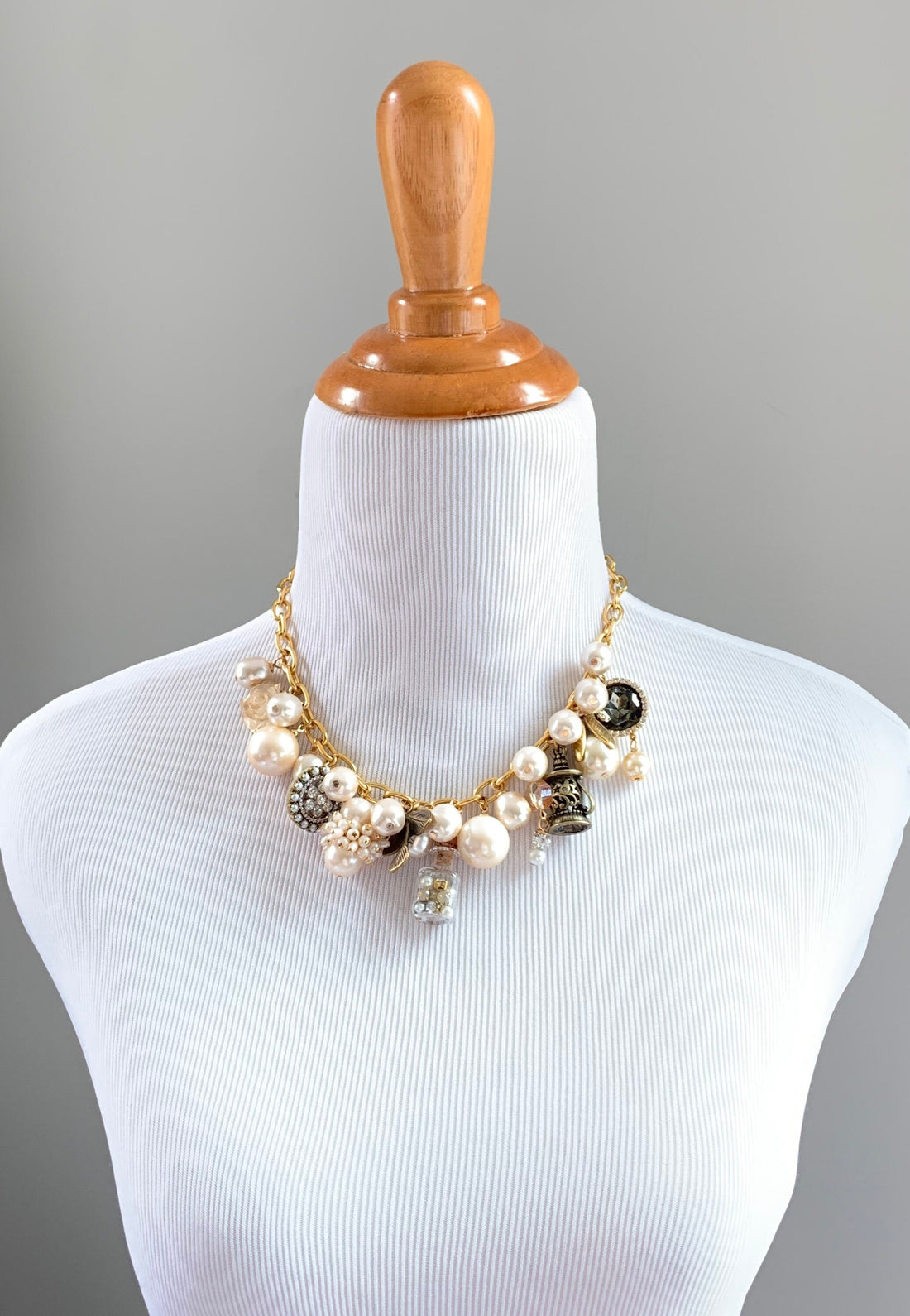 Lenora Dame Classic Pearl Charm Necklace