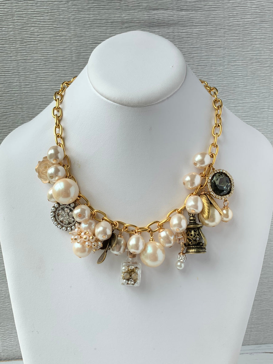 Lenora Dame Classic Pearl Charm Necklace