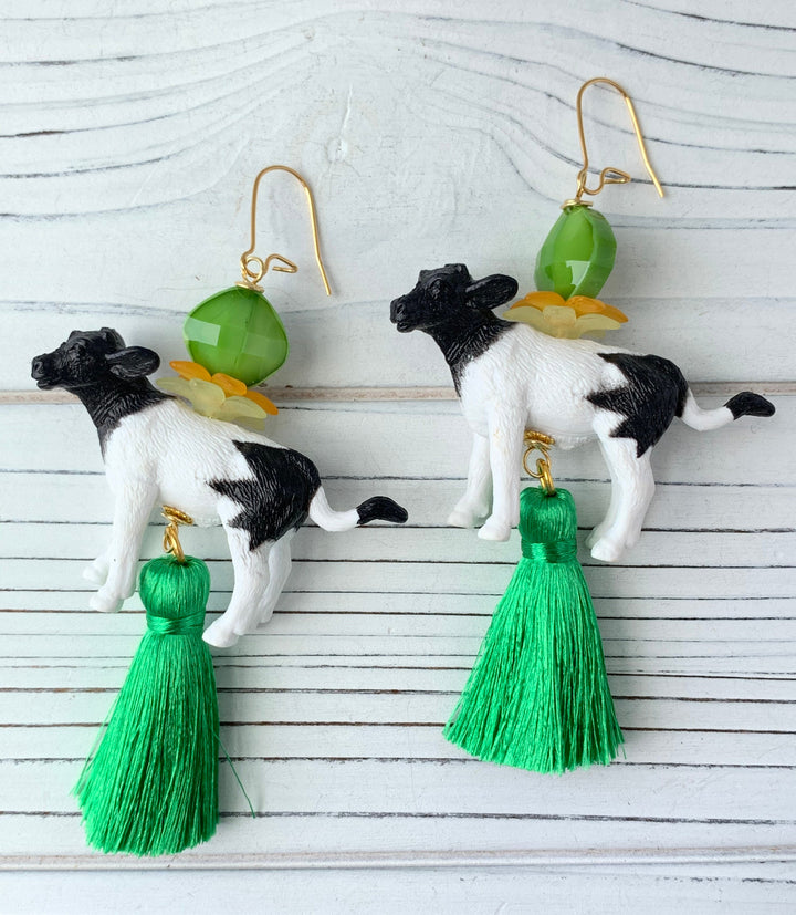 Lenora Dame Callie the Calf Cow Earrings