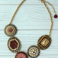 Lenora Dame Ruby Vintage Inspired Statement Necklace