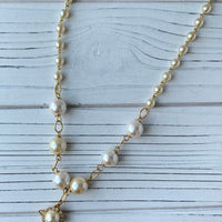 Lenora Dame 3-Pearl Drop Classic Necklace