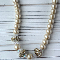 Lenora Dame Pearl + Crystal Classic Choker Necklace