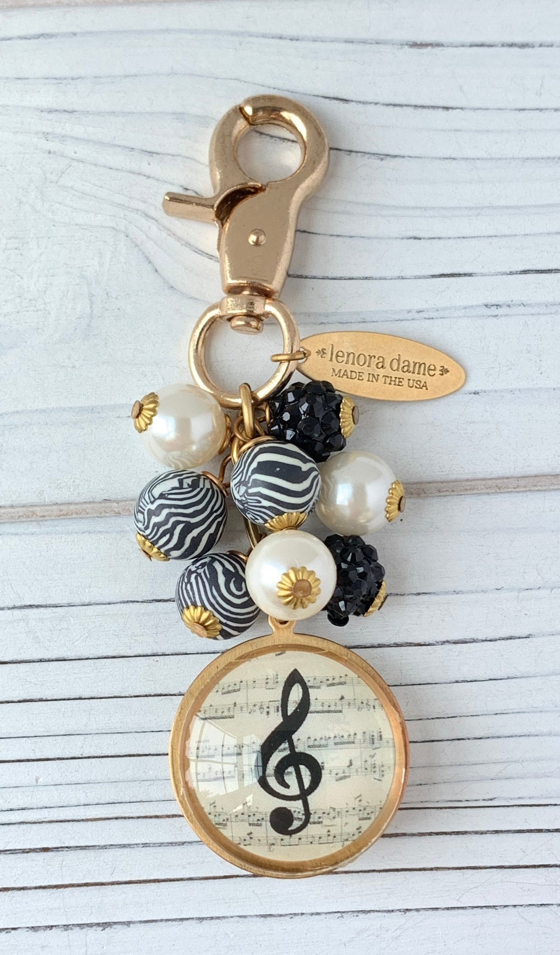Lenora Dame Music Class Keychain Purse Charm