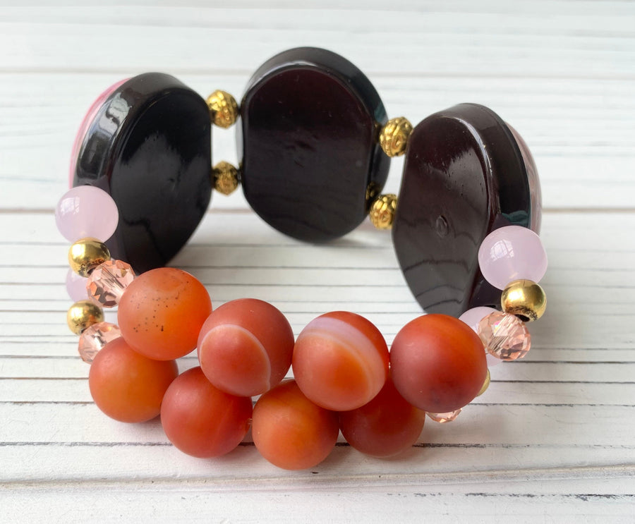 Lenora Dame Berry Wine Lens Stretch Bracelet