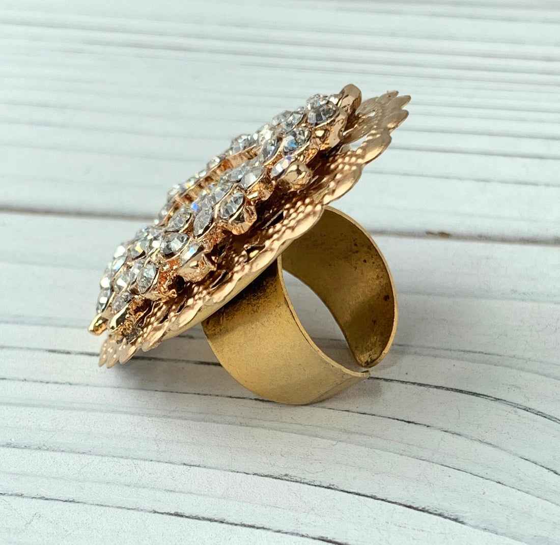 Lenora Dame Classic Cluster Cocktail Statement Ring