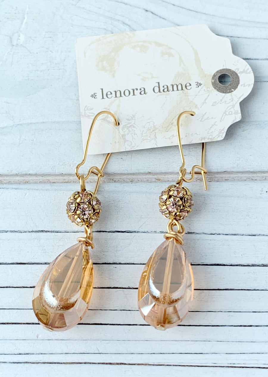 Lenora Dame Iridescent Peach Drop Earring