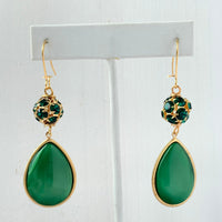 Lenora Dame Emerald Teardrop Rhinestone Earring