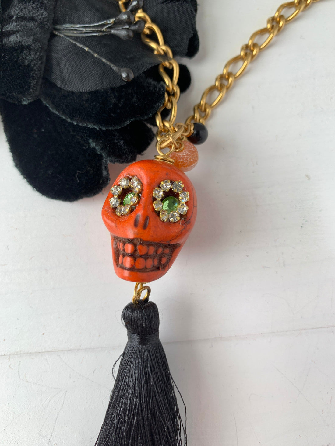 Lenora Dame Day of the Dead Halloween Sugar Skull Pendant Necklace