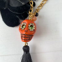 Lenora Dame Day of the Dead Halloween Sugar Skull Pendant Necklace