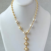 Lenora Dame 3-Pearl Drop Classic Necklace