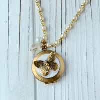 Lenora Dame Mariposa Butterfly Locket Charm Necklace