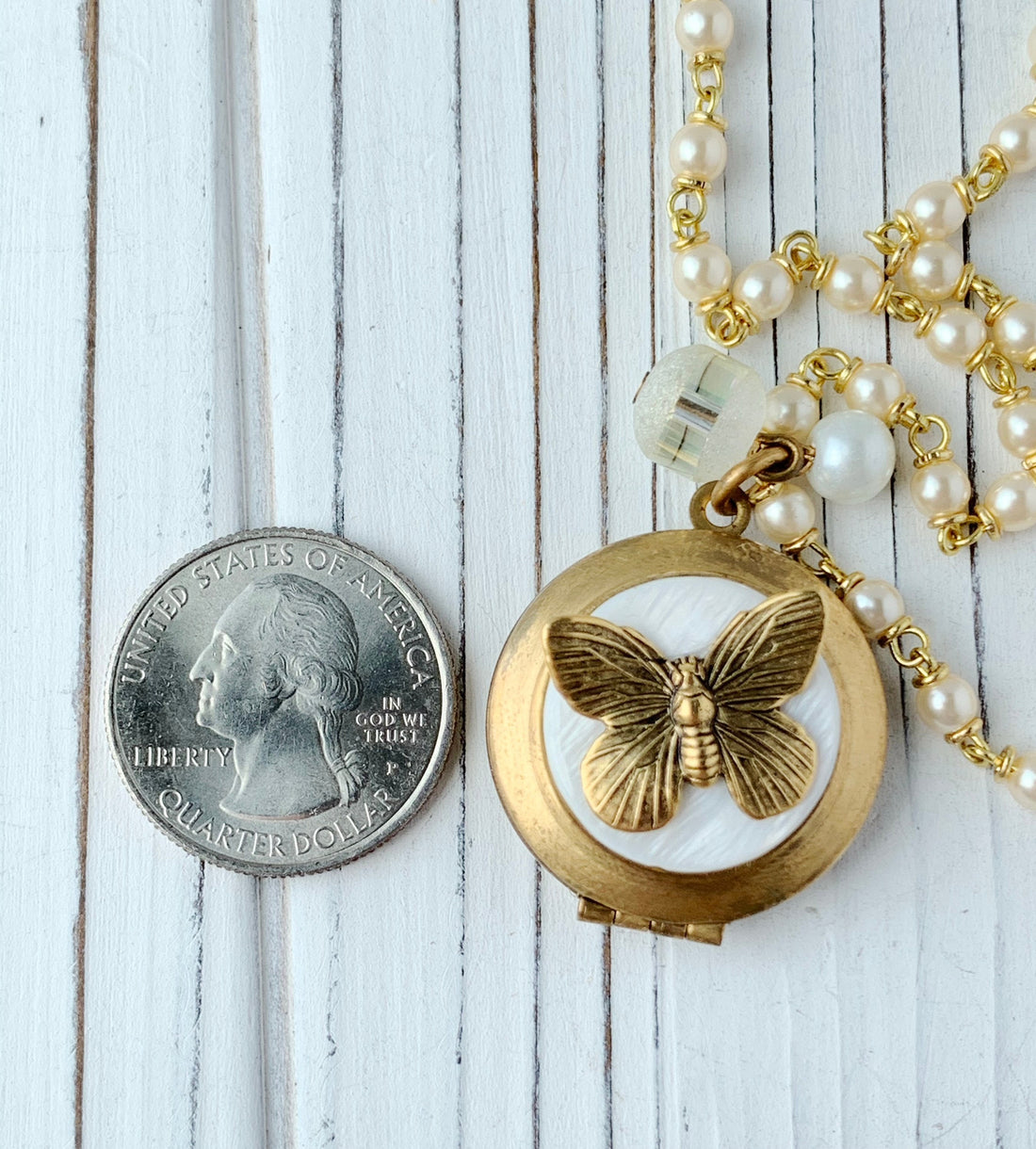 Lenora Dame Mariposa Butterfly Locket Charm Necklace