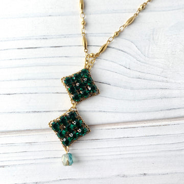 Lenora Dame Swarovski Double Filigree Holiday Pendant Necklace