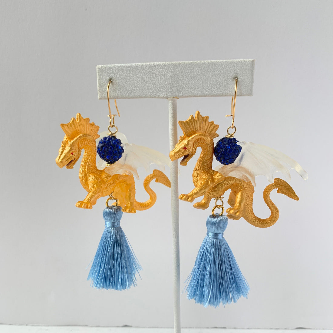 Lenora Dame Gilded Dragon Tassel Earrings