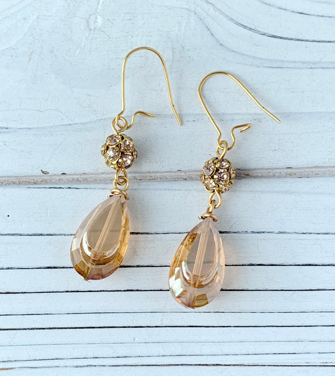 Lenora Dame Iridescent Peach Drop Earring