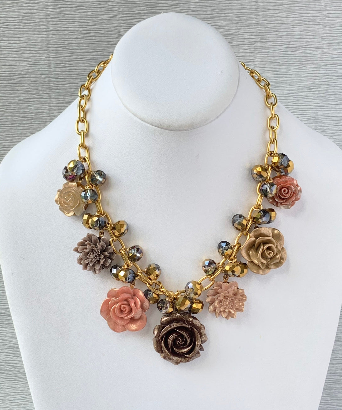 Lenora Dame Caramel Honey Fall Bouquet Charm Necklace