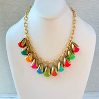 Lenora Dame Colorful Matte Bead Cap Charm Necklace