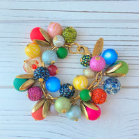Lenora Dame Colorful Bead Cap Bauble Charm Bracelet