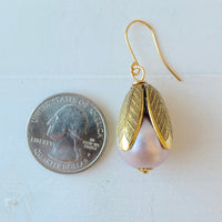 Lenora Dame Matte Glass Pearl Bead Cap Earring in Lilac - More Color Options Available