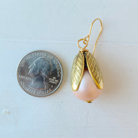 Lenora Dame Matte Glass Pearl Bead Cap Earring in Ballet Slipper - More Color Options Available