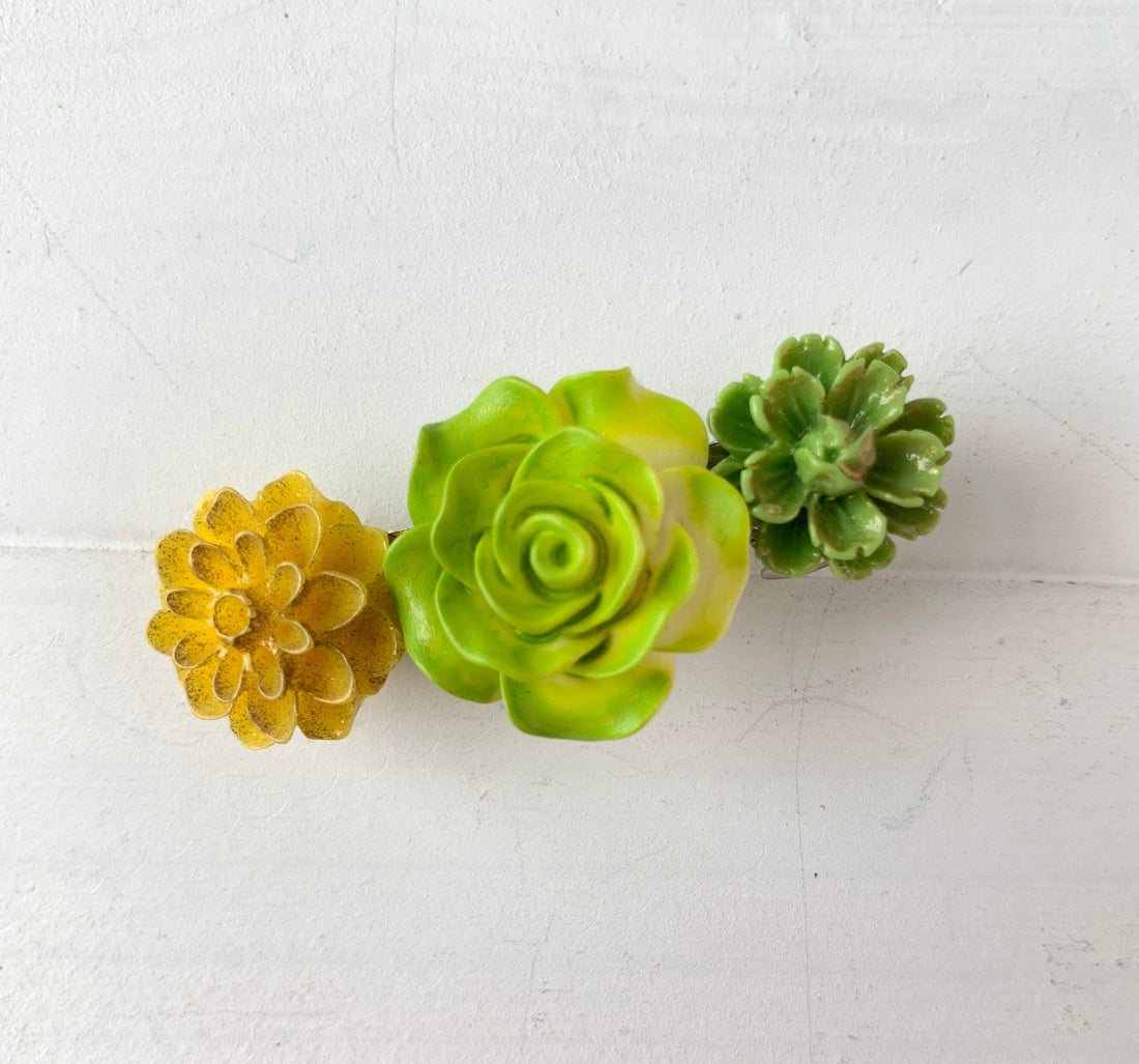 Lenora Dame - LD Kids Hair Barrette in Lemon Lime - Hair Accessory - Children&