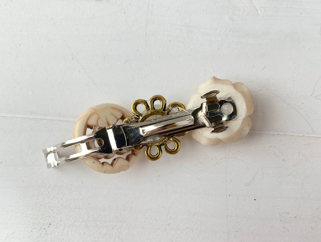 Lenora Dame LD Kids Halloween Hair Barrette in Baby Boo Pumpkin