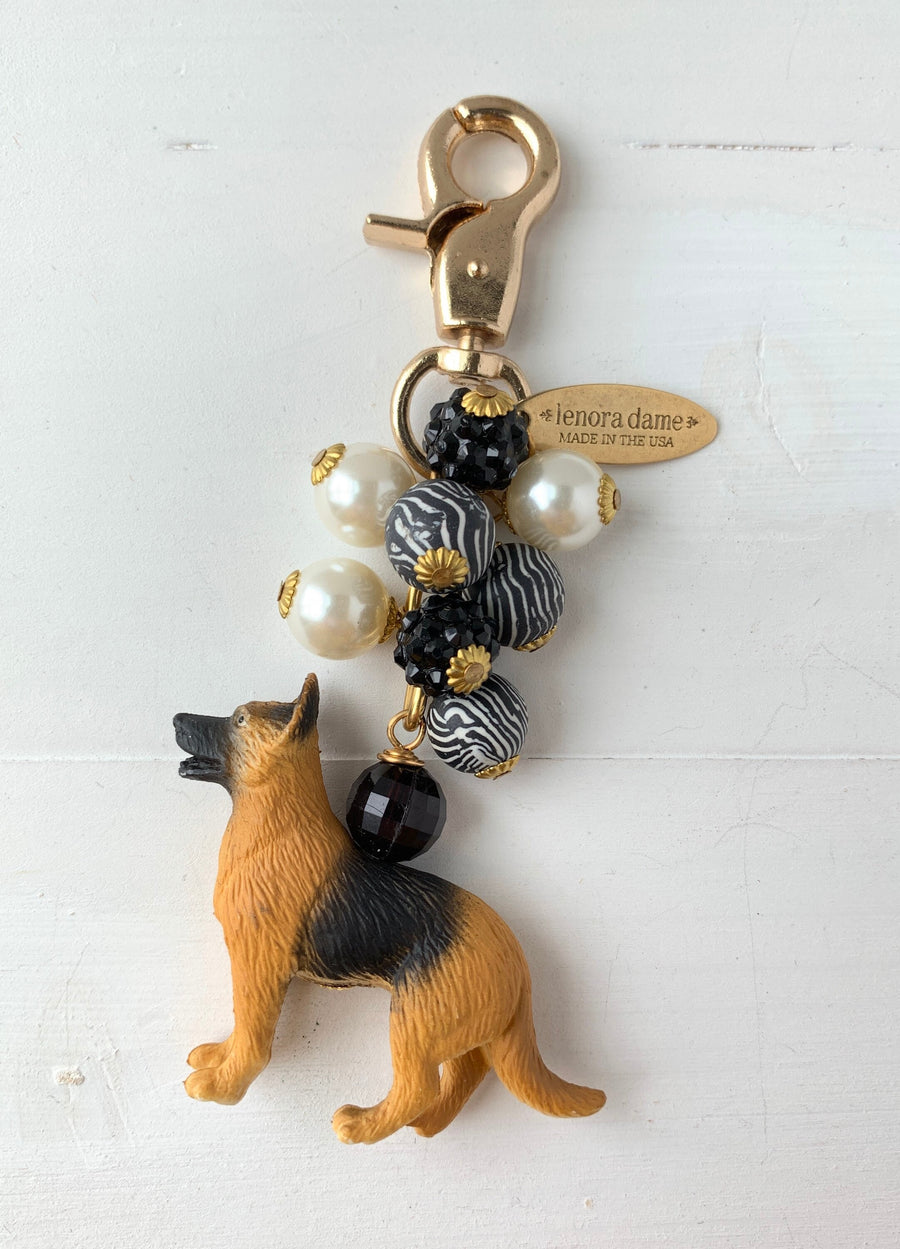 Lenora Dame German Shepherd Keychain Purse Charm