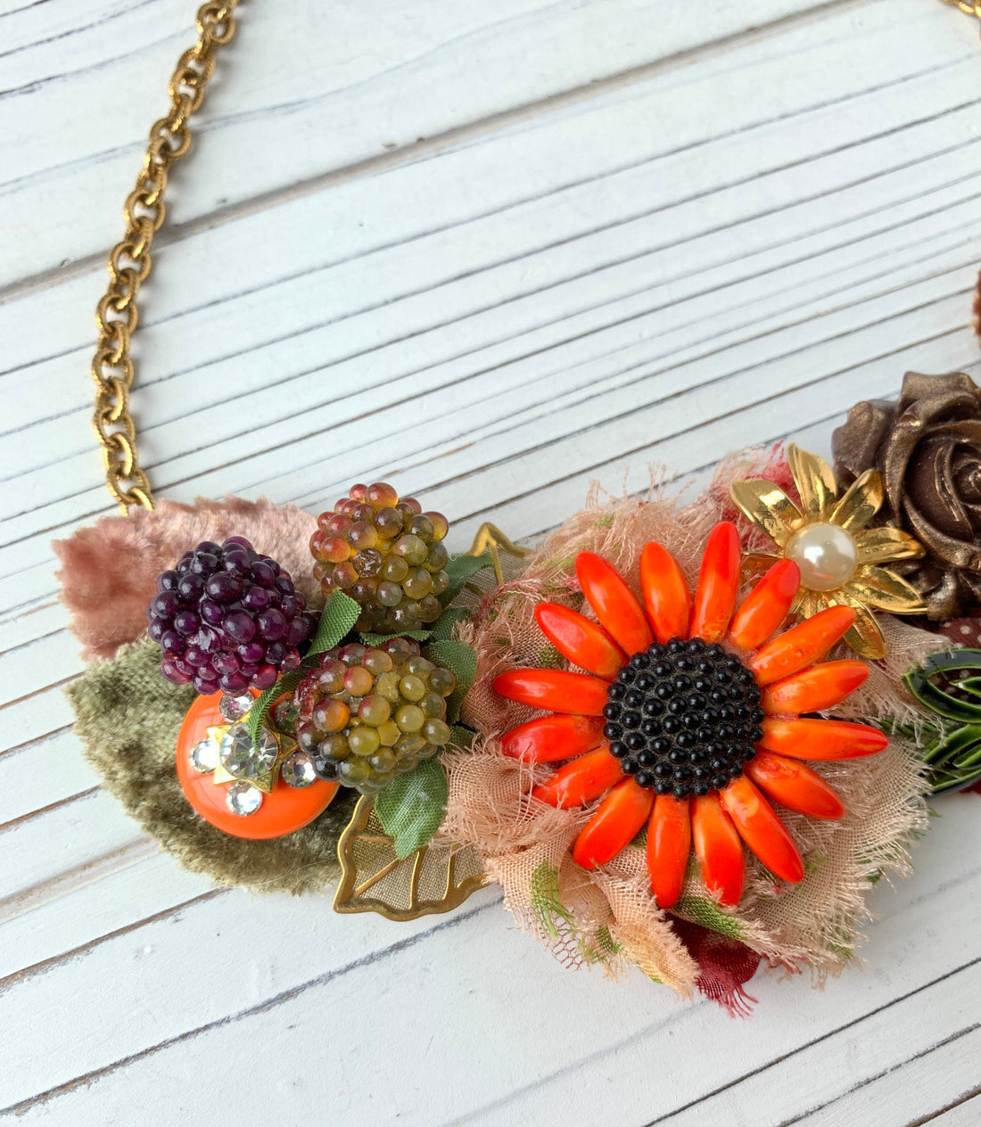 Lenora Dame Autumn Harvest Fall Bib Statement Necklace