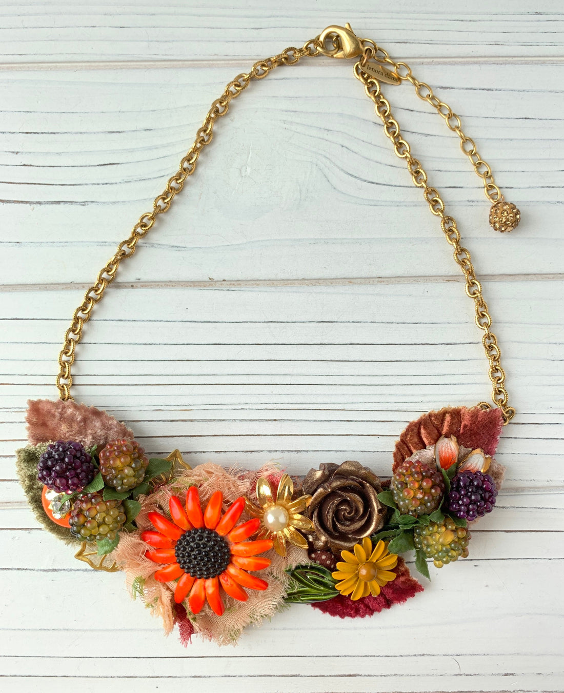 Lenora Dame Autumn Harvest Fall Bib Statement Necklace