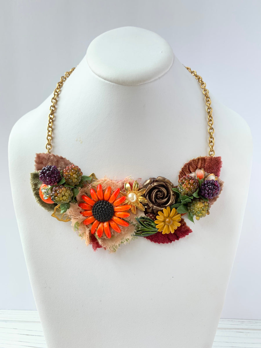 Lenora Dame Autumn Harvest Fall Bib Statement Necklace