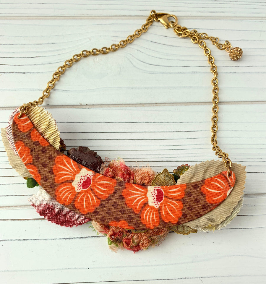 Lenora Dame Autumn Harvest Fall Bib Statement Necklace