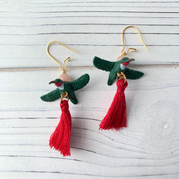 Lenora Dame Mini Hummingbird Tassel Earrings