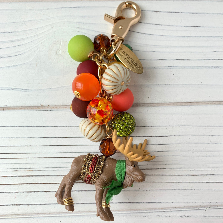 Lenora Dame Holiday Moose Keychain Charm