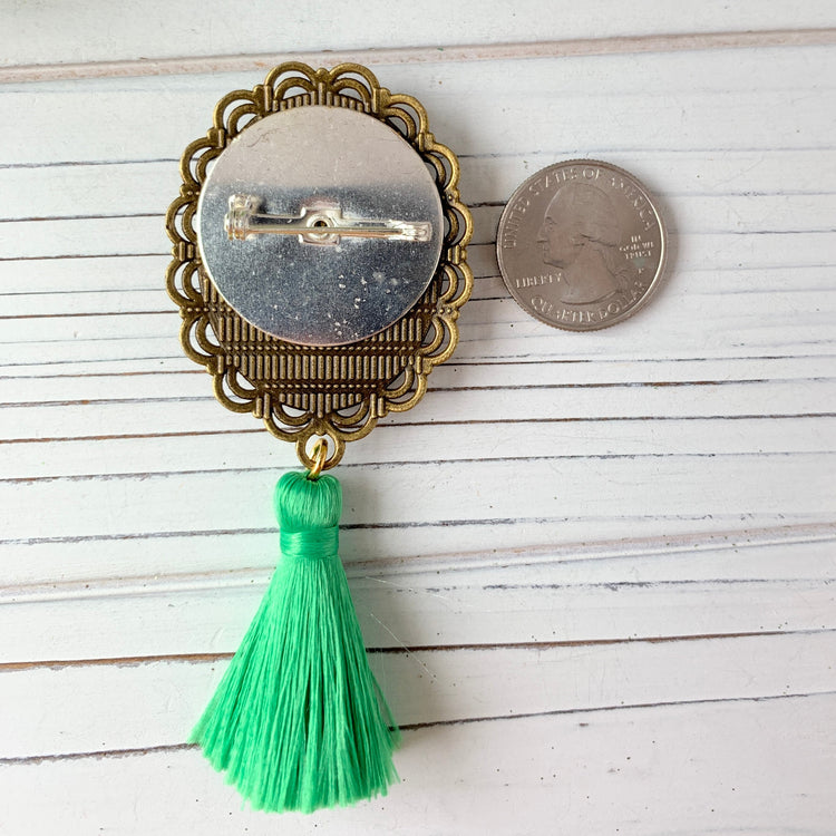 Lenora Dame Christmas Pooch Tassel Brooch