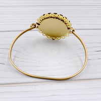 Lenora Dame Nightshade Czech Glass Button Bangle Bracelet