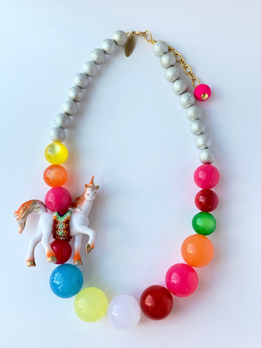Lenora Dame Rainbow Unicorn Necklace