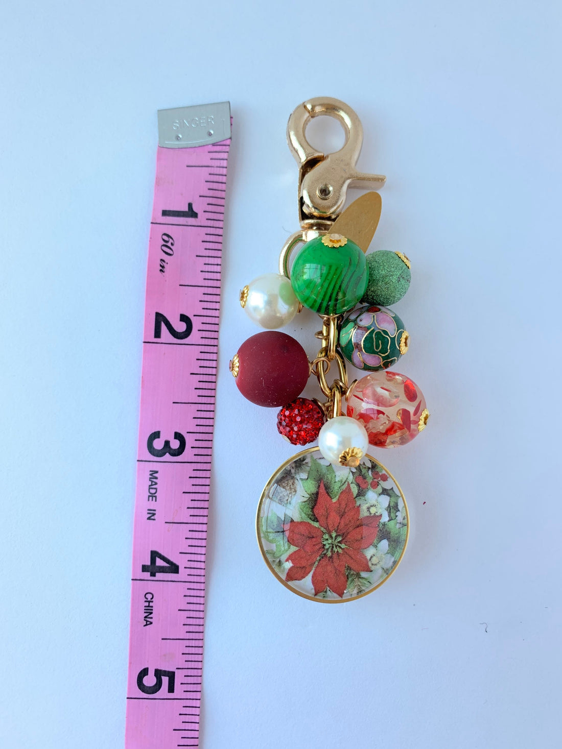 Lenora Dame Poinsettia Purse Charm