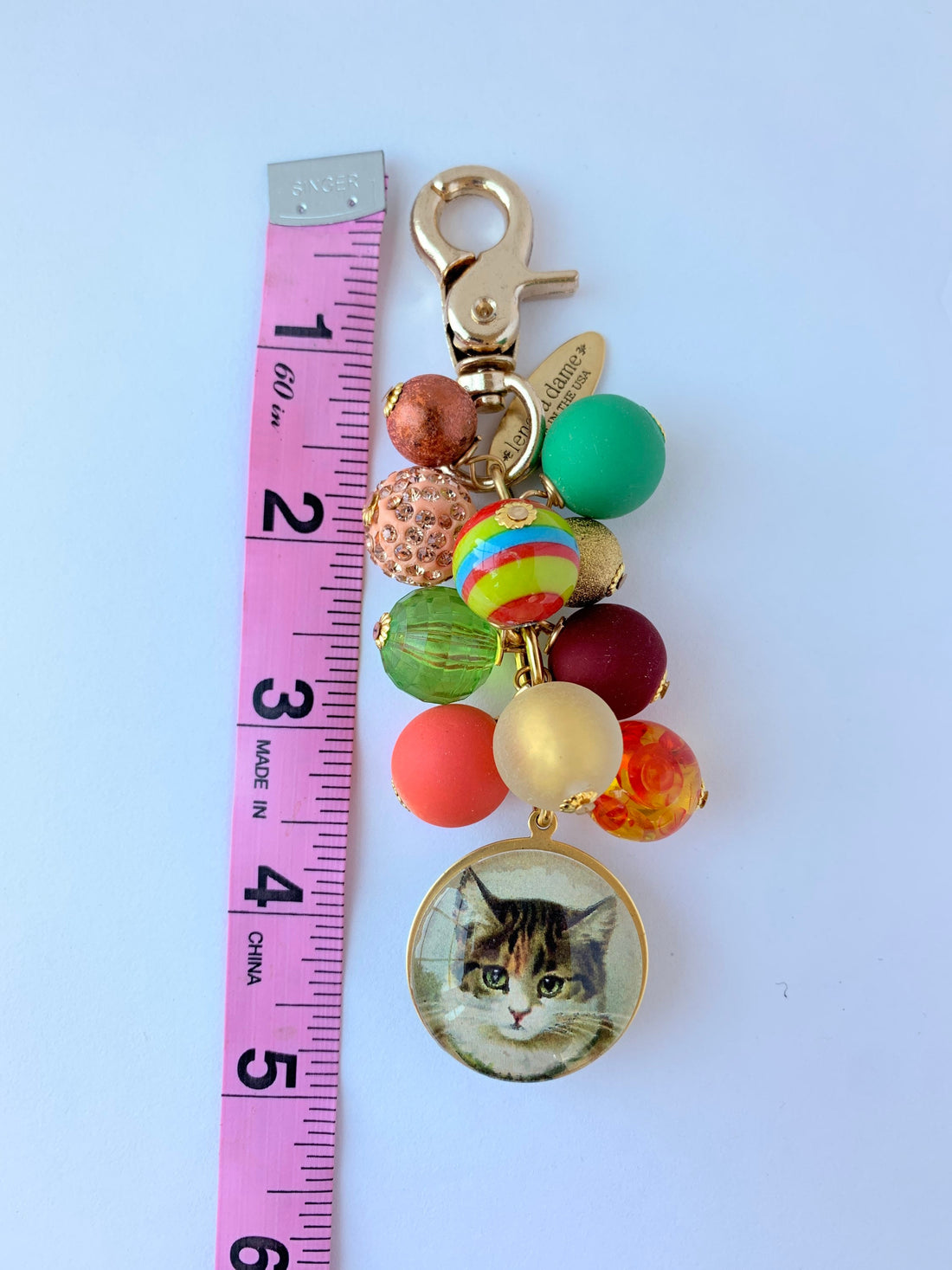 Lenora Dame Holiday Kitten Purse Charm