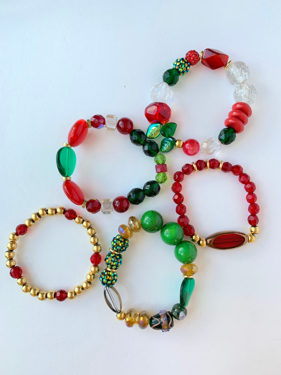 Lenora Dame 5-Piece Holiday Party Stretch Bracelet Set