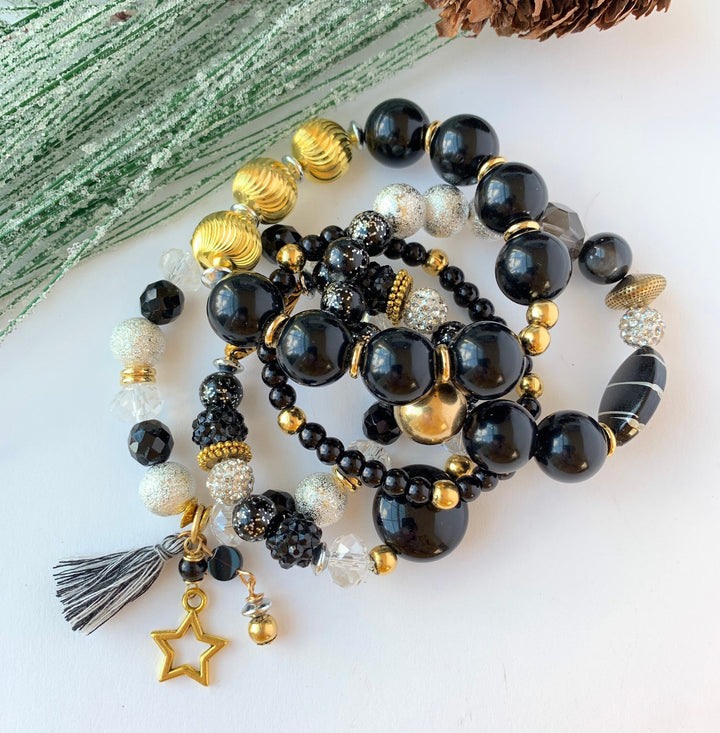 Lenora Dame 5-Piece Silent Night Stretch Bracelet Set