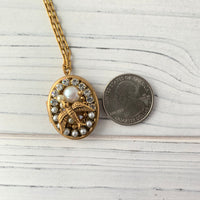 Lenora Dame Mini Mosaic Sparrow Locket Necklace