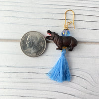Lenora Dame Mini Hippo Tassel Earrings