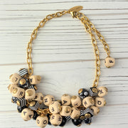 Lenora Dame Chunky Wooden Alphabet Charm Necklace
