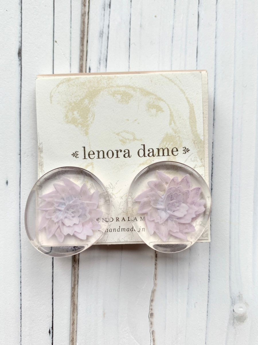 Lenora Dame Vintage Reverse Etched Earrings - 3 Color Choices