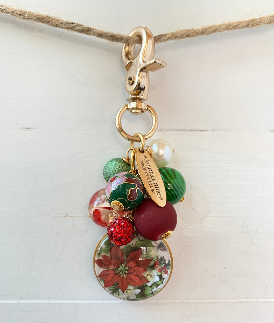 Lenora Dame Poinsettia Purse Charm