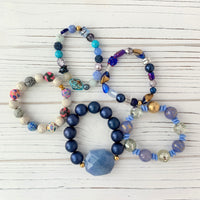 Lenora Dame 5-Piece Blue Moon Stretch Bracelet Set One of a Kind