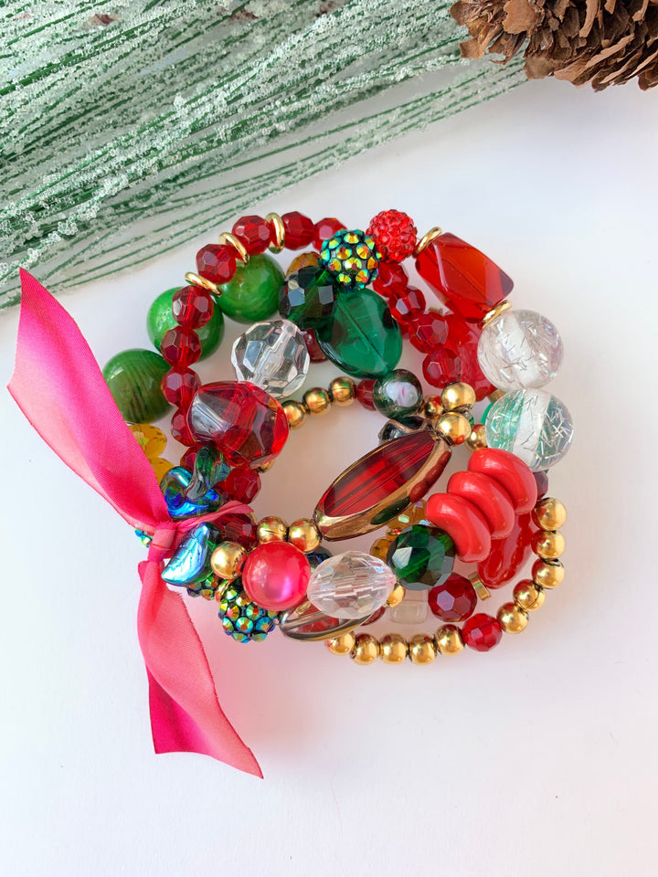 Lenora Dame 5-Piece Holiday Party Stretch Bracelet Set