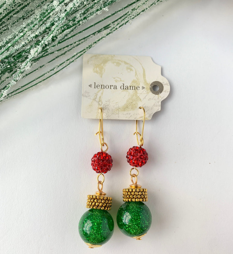 Lenora Dame Christmas Balls Earrings